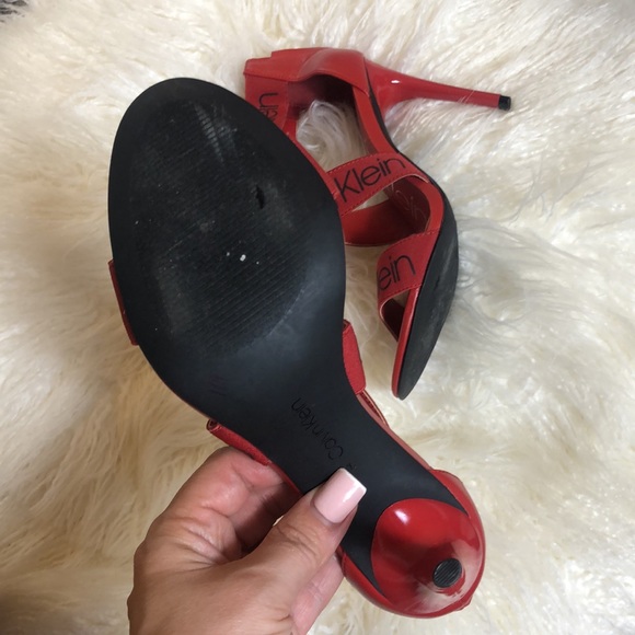CALVIN KLEIN Red SALAS SANDALS - Picture 5 of 10